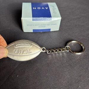 New Avon Official Silver Football Sports Enthusiast Keychain Accessory